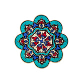 Light Blue with Red Flowers Turkish Trivet